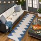 Surya Eagean EAG-2355 Dark Blue, Off-White, Navy and Pale Blue 2"7" x 10" Indoor/Outdoor Runner, , large