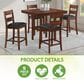 Valor Living Carlson 5-Piece Square Counter Height Dining Set in Walnut, , large
