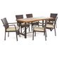 Noble House Courtland 7-Piece Patio Dining Set in Teak and Brown, , large