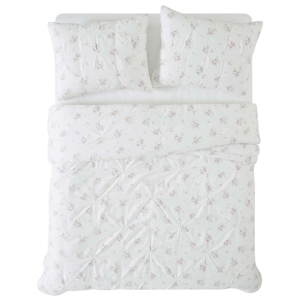 Pem America Rosebury 2-Piece Twin Comforter Set in White and Pink, , large
