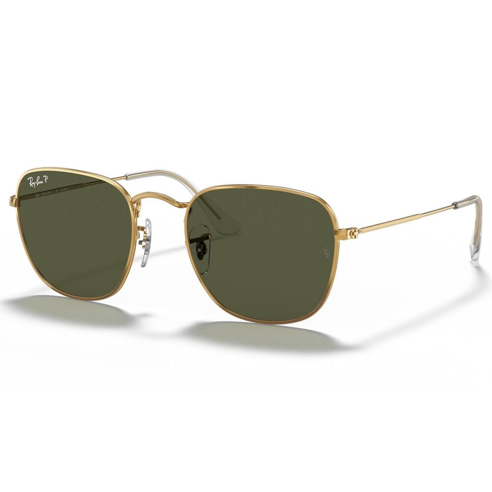 Ray-Ban Frank Sunglasses with Green Polarized Lenses in Polished Gold, , large