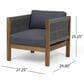 Hearth and Haven Laurel 4-Piece Outdoor Chat Set with Teak Coffee Table in Dark Gray, , large