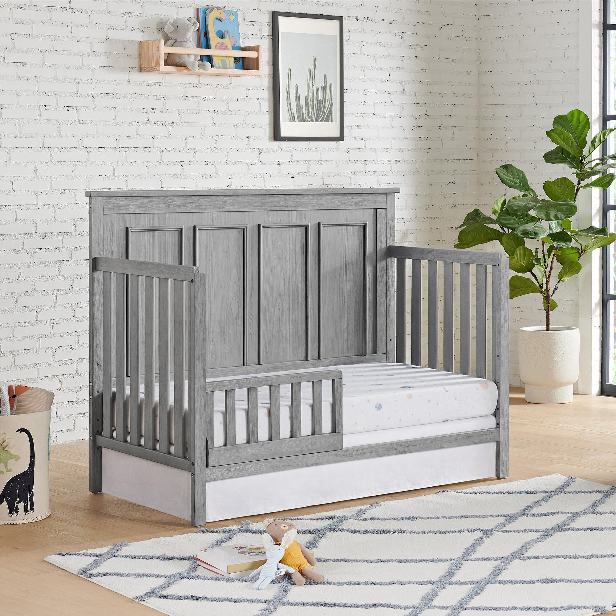 Rustic gray discount baby crib
