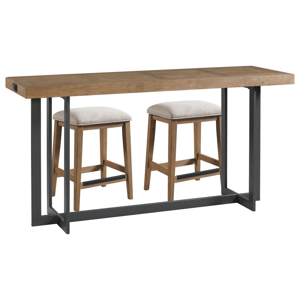 Hawthorne Furniture Eden Sofa Bar Table with 2 Stools in Rustic Dune and Black, , large