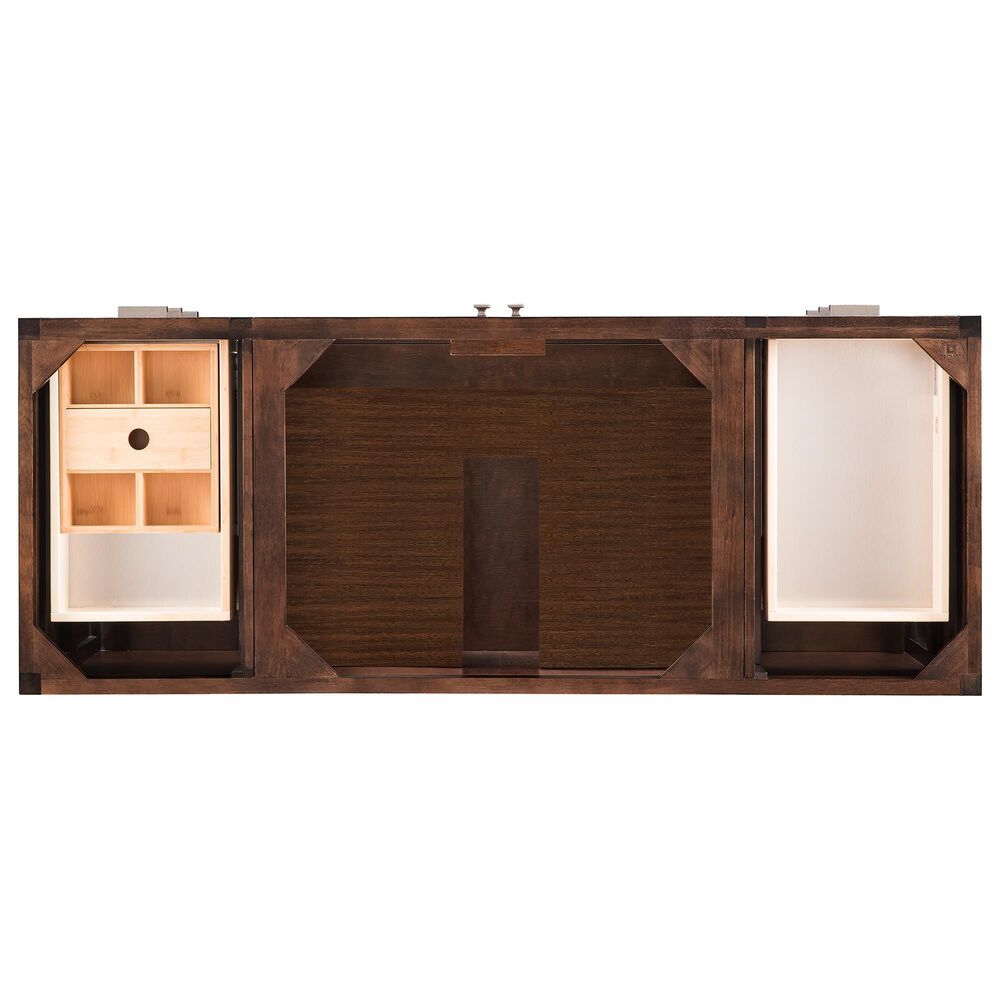 James Martin Vanities Addison 60&quot; Single Bathroom Vanity in Mid-Century Acacia with 3 cm Parisien Bleu Quartz Top and Rectangular Sink, , large