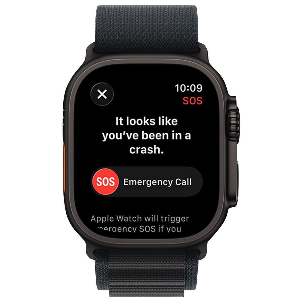 Apple Watch Ultra 3 (GPS+Cellular) 49mm Titanium Case with Alpine Loop - Large in Black and 2-Year AppleCare+, , large