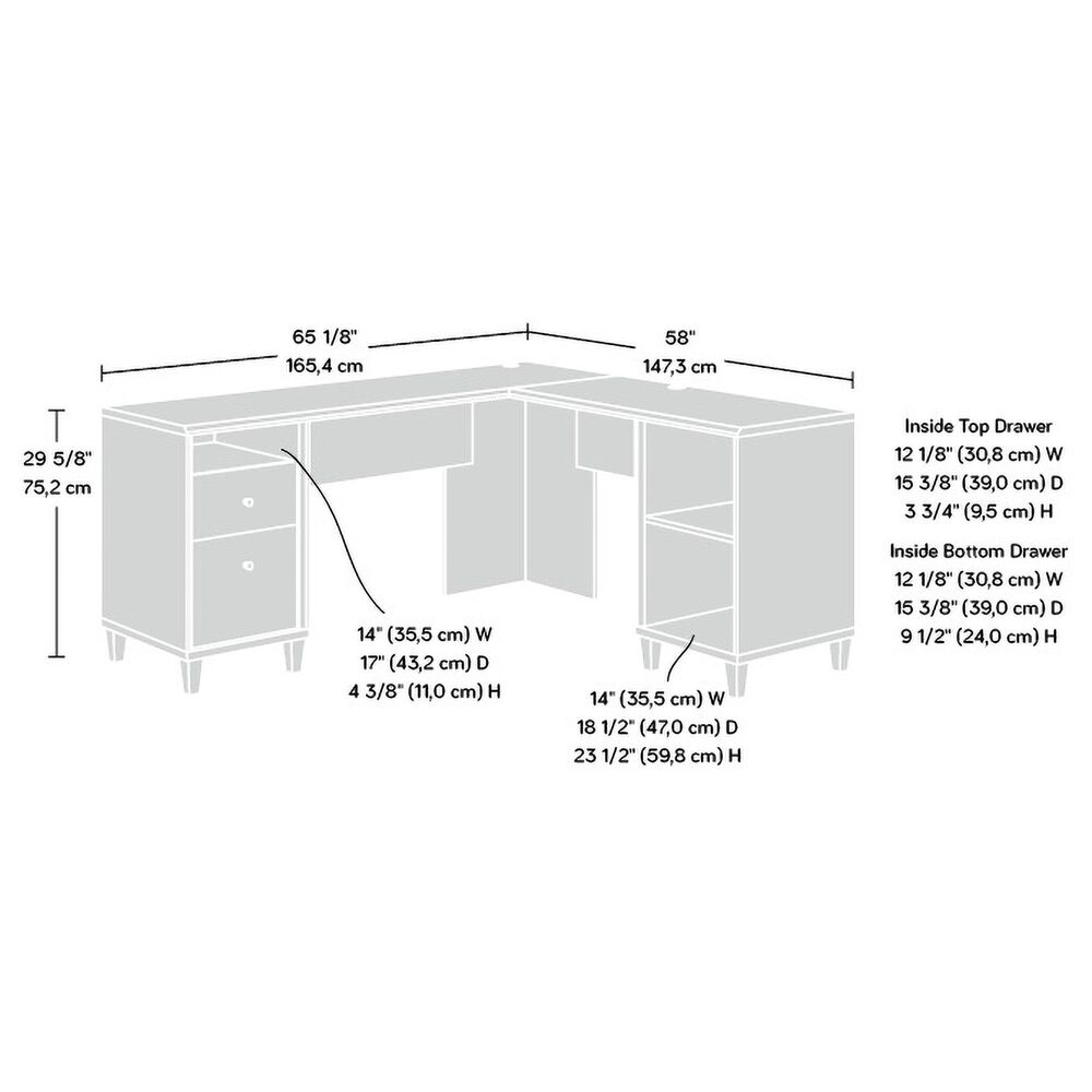 Sauder Willow Place L-Shaped Desk in Grand Walnut, , large