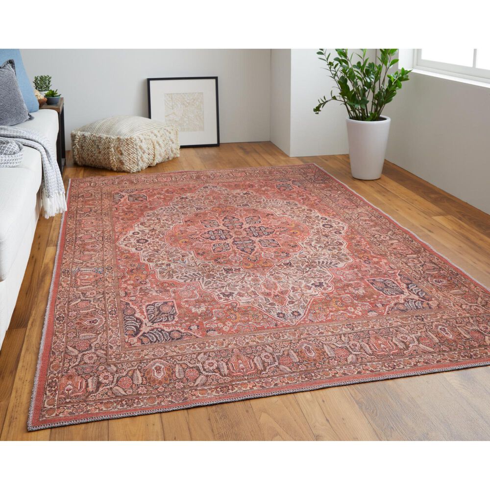 Feizy Rawlins 3&#39;11&quot; x 6&#39; Terracotta and Multicolor Area Rug, , large