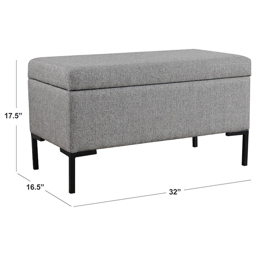 Kinfine Medium Metal Storage Bench in Gray, , large