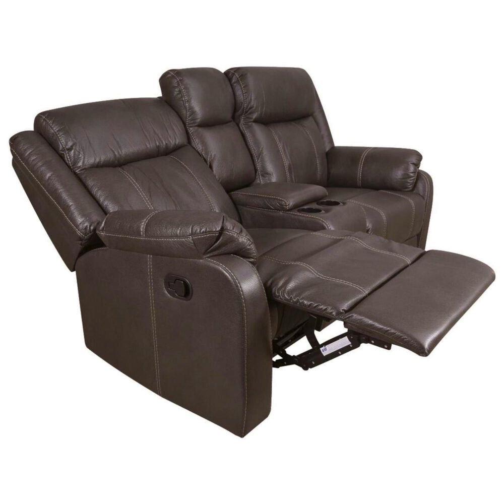 klaussner domino reclining loveseat with console in valor chocolate nebraska furniture mart