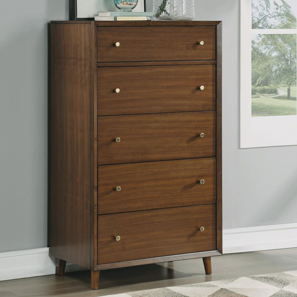 Flexsteel Ludwig 5-Piece Queen Bedroom Set in Walnut, , large
