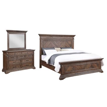 New Heritage Mar Vista 3 Piece King Bedroom Set in Brushed Walnut, , large