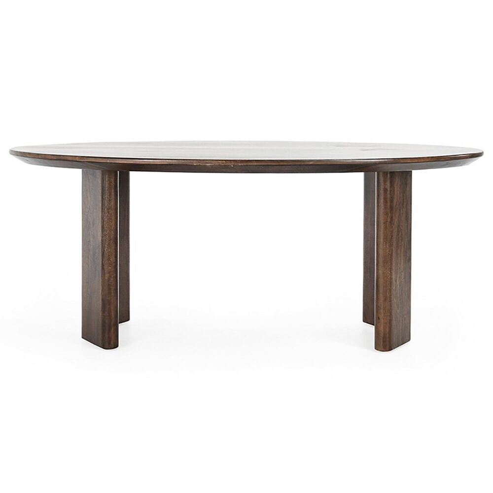 Classic Home Norwood Mango Wood 78&quot; Dining Table Bark Brown, , large