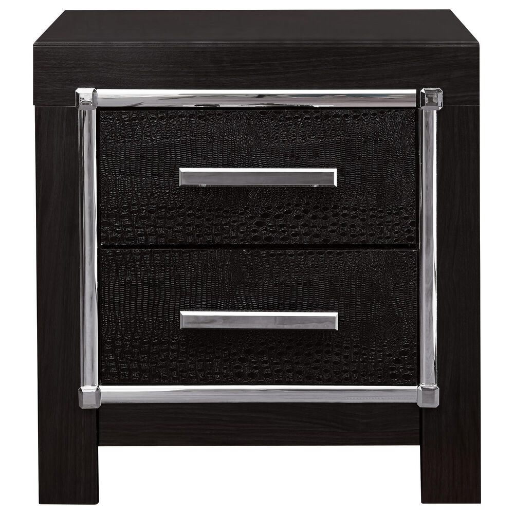 Ashley Kaydell 4-Piece Queen Upholstered Bed Set in Black and Dark Gray, , large