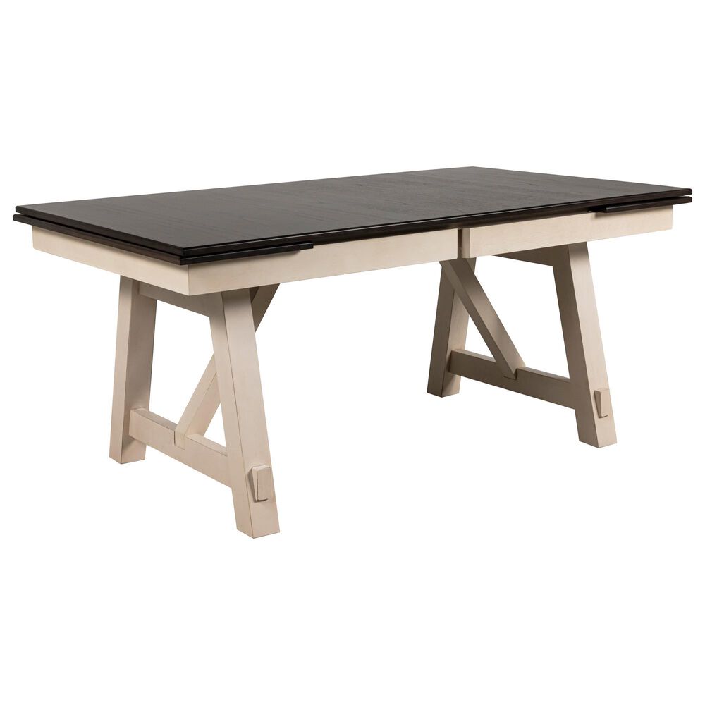 Crown Mark Maribelle Dining Table in Espresso and White Nebraska