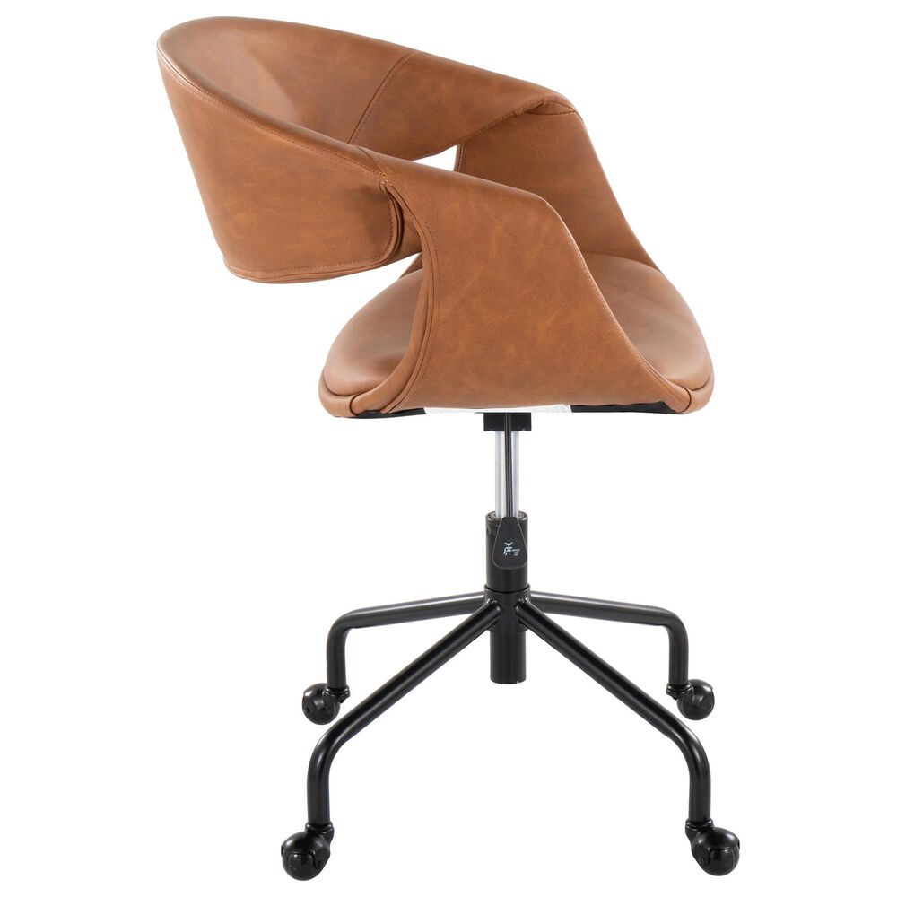 Lumisource Curvo Task Chair with Camel Cushion in Black, , large