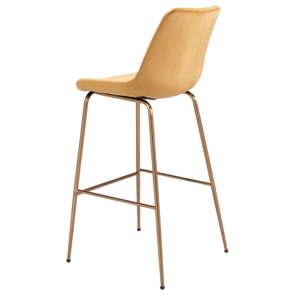 Zuo Modern Tony Extra Tall Bar Chair in Yellow/Gold, , large