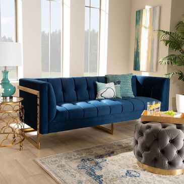 Baxton Studio Ambra Sofa in Blue, , large