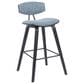 Armen Living Fox Bar Height Stool with Speckled Blue Upholstery in Black Brushed, , large