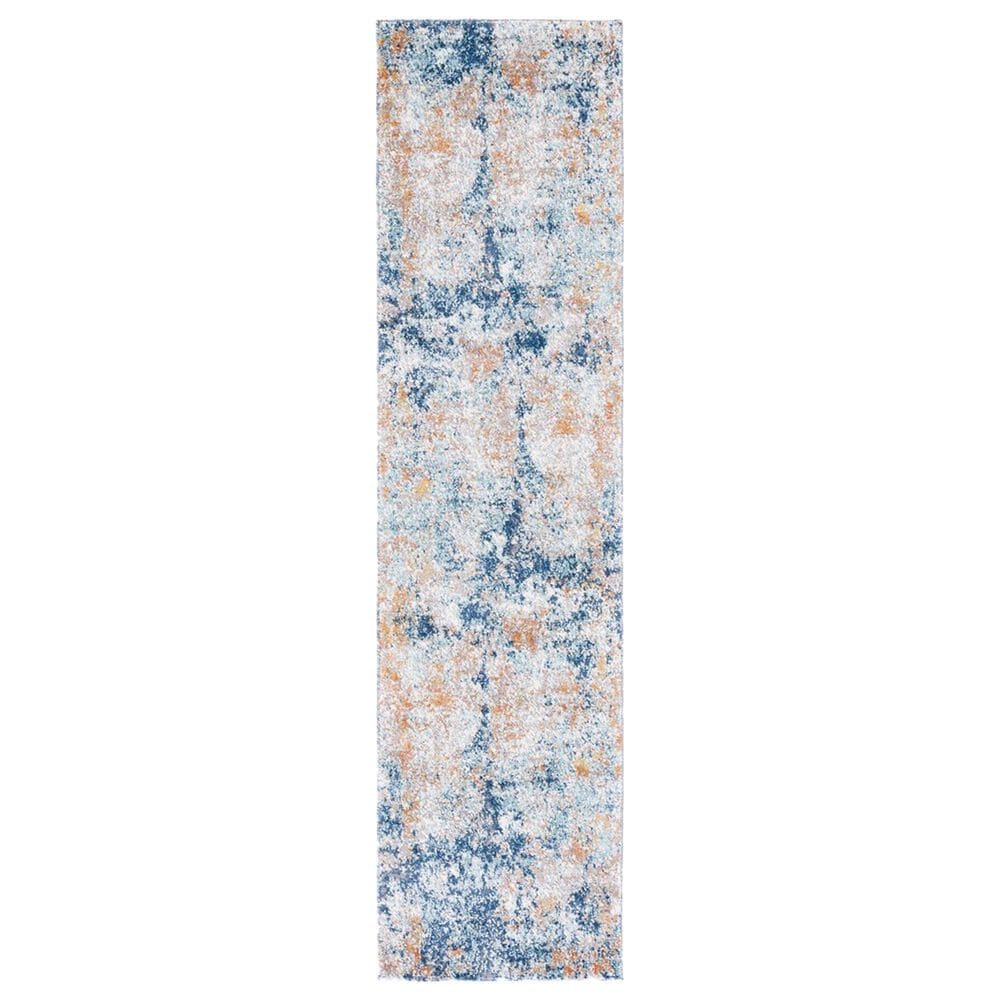 Safavieh Aston 2" x 8" Navy and Gold Runner, , large