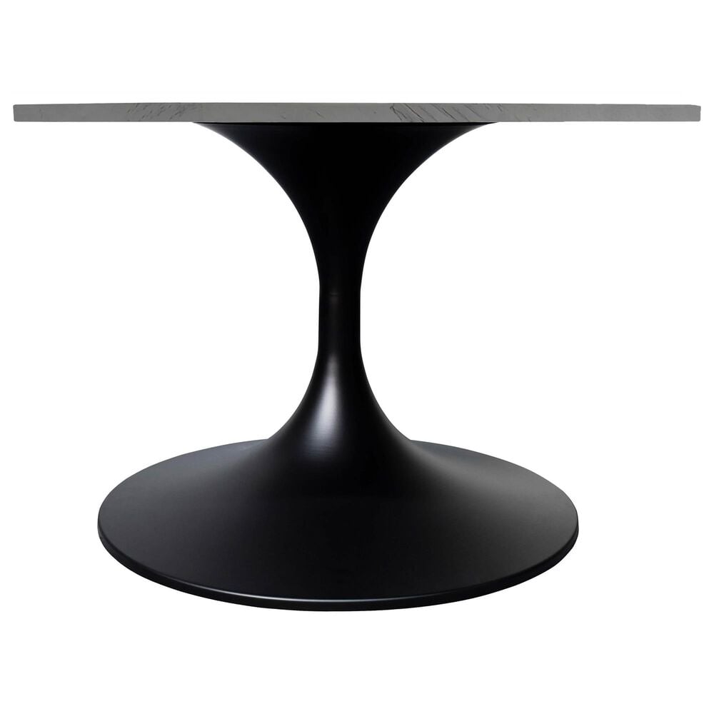 Leisuremod Verve 27&quot; Coffee Table with Resin Top in Black and White Marble, , large