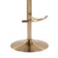 LumiSource Toriano Swivel Adjustable Bar Stool with Grey Faux Leather Upholstery in Gold (Set of 2), , large