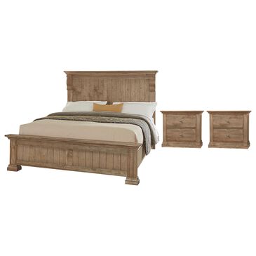 Viceray Collections Carlisle Queen Bed with Two Nightstands in Warm Natural, , large