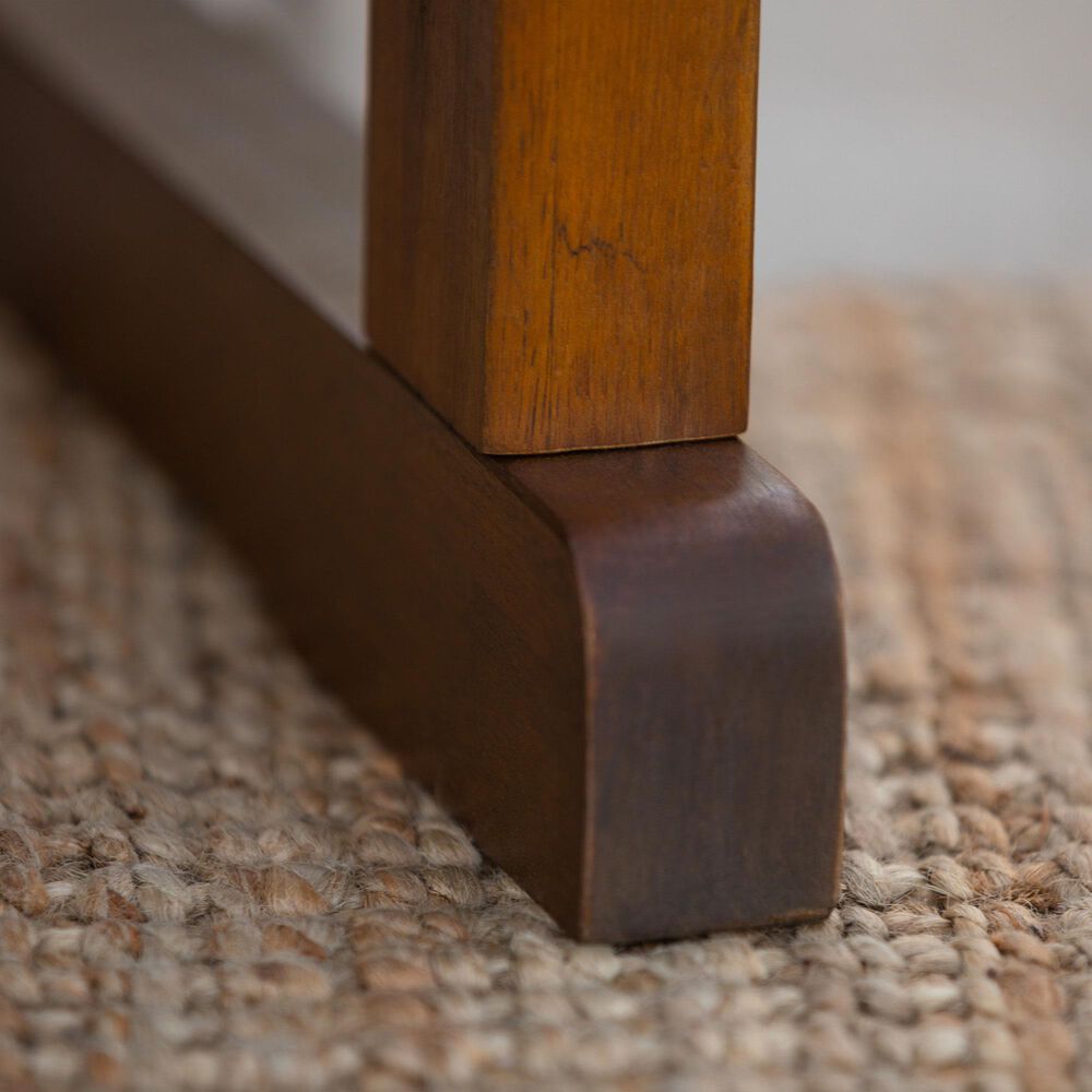 Walker Edison Acacia Wood Patio Butterfly Dining Table in Dark Brown