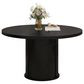 GARVEE 47" Round Dining Table with Storage Base in Black - Table Only, , large