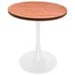 Leisuremod LeisureMod Bristol Dining table, White Base with 27 Round Cognac Brown MDF top, , large