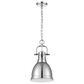 Golden Lighting Duncan 1-Light Small Pendant with Chain in Chrome, , large