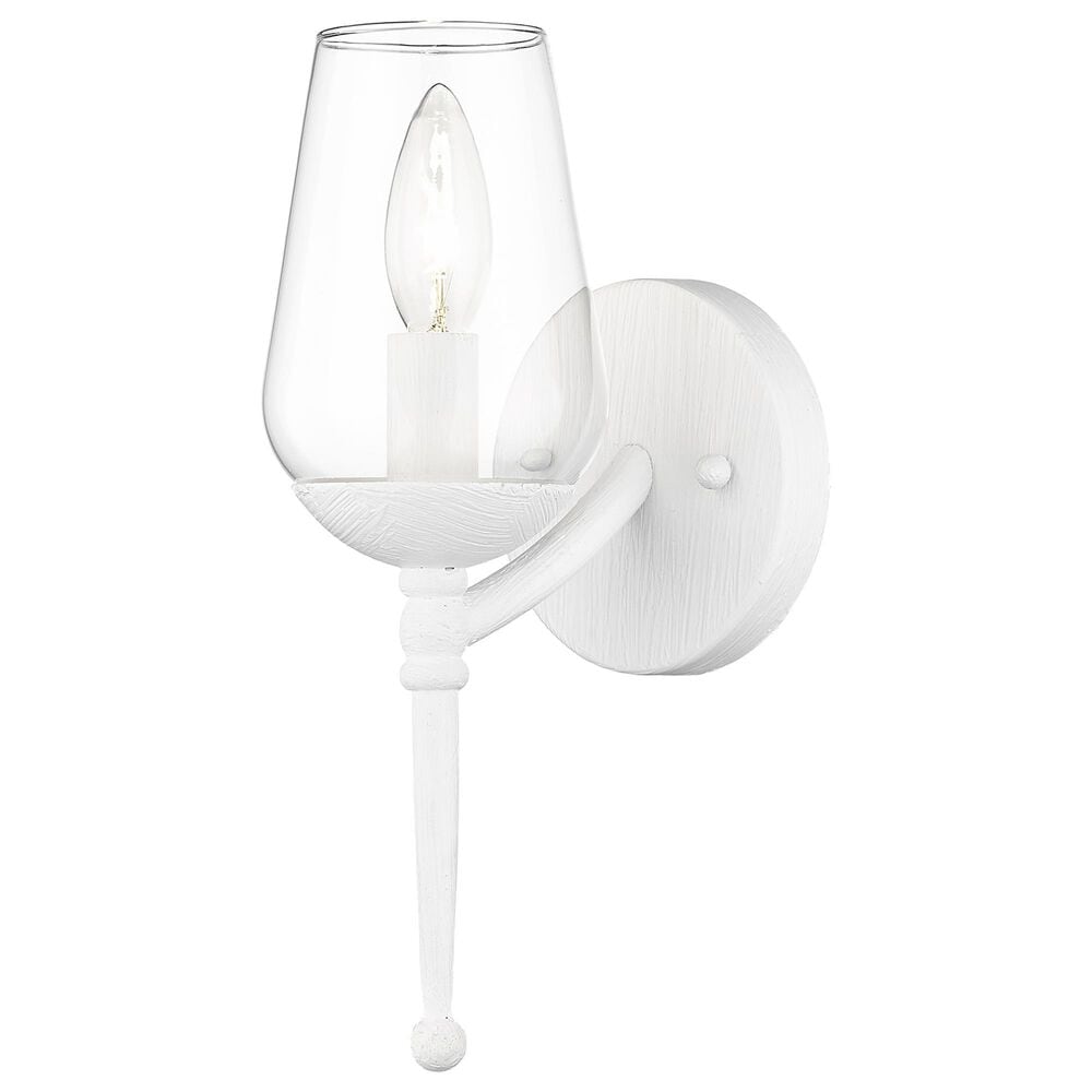 Golden Lighting Regent 1-Light Wall Sconce in Textured White Plaster, , large