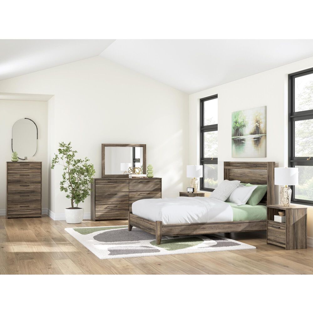 Ashley Elbrim 5-Piece Queen Bedroom Set in Brown with LED and USB Ports, , large