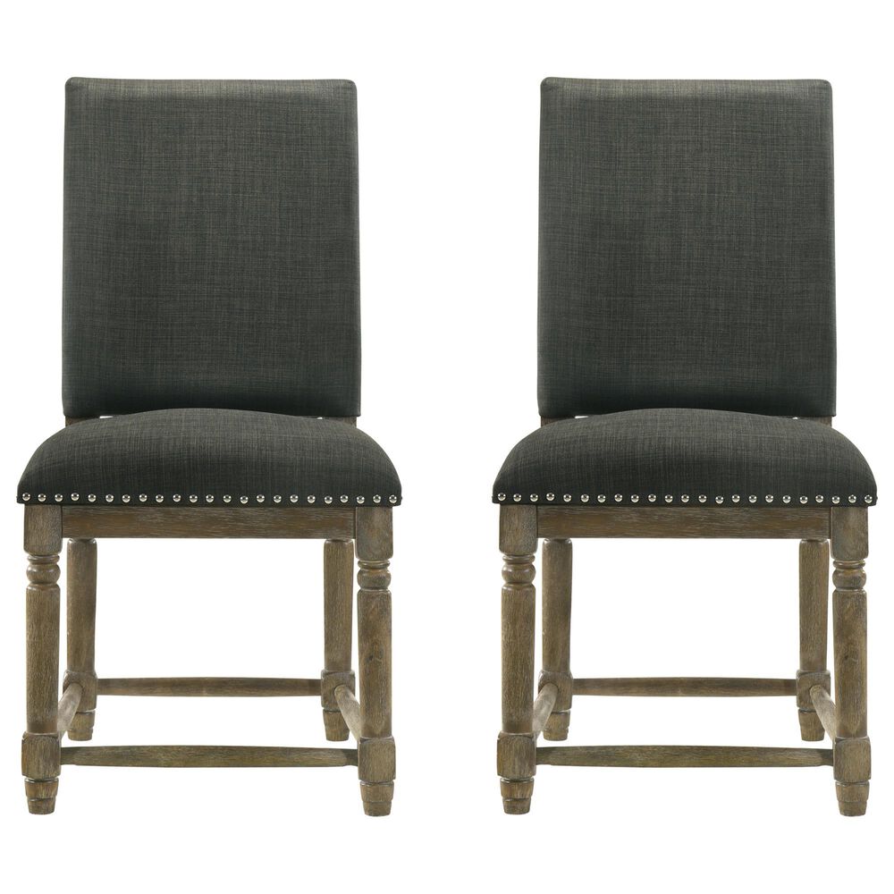 HOMLUX Side Chair with Gray Cushion in Reclaimed Gray (Set of 2), , large