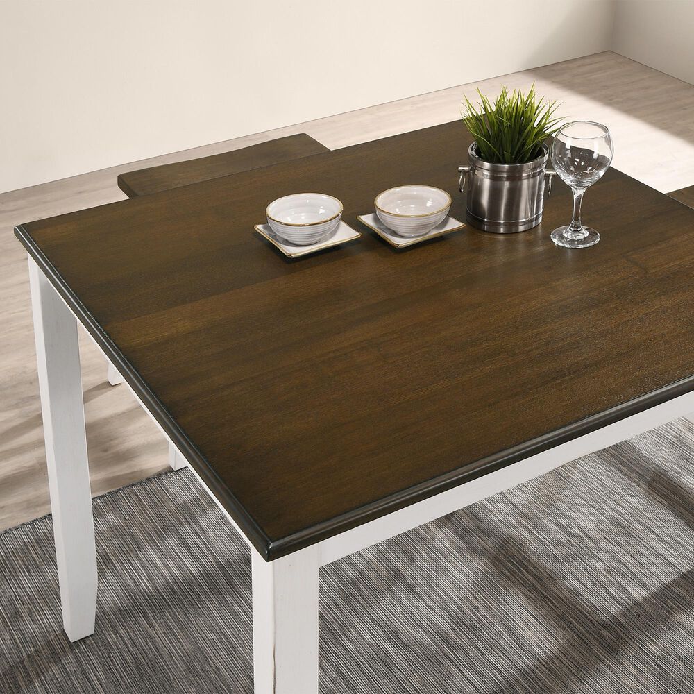 Furniture of America Jamal 5-Piece Counter Height Dining Set in Oak/Sea White, , large