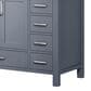 Lexora Home Jacques 84" Double Bathroom Vanity in Dark Grey with 2 cm White Cultured Marble Top and Rectangular Sinks, , large