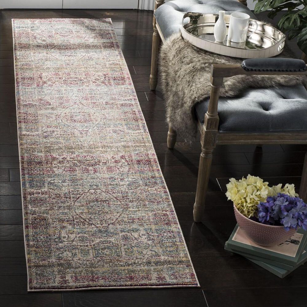 Safavieh Aria ARA179R 2&#39; x 8&#39; Red and Creme Runner, , large