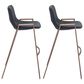 Zuo Modern Desi Bar Chair in Black and Dark Brown (Set of 2), , large