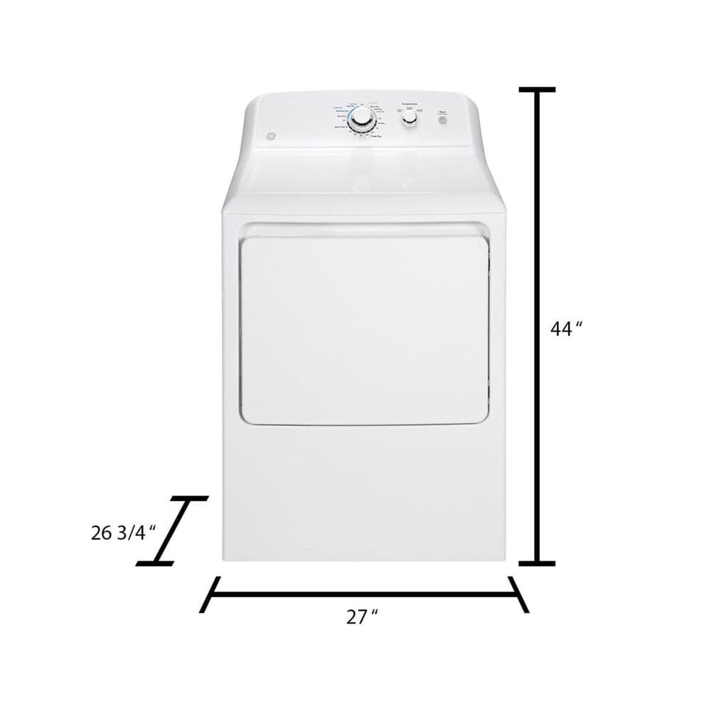 GE Appliances 6.2 Cu. Ft. Gas Dryer in White, , large