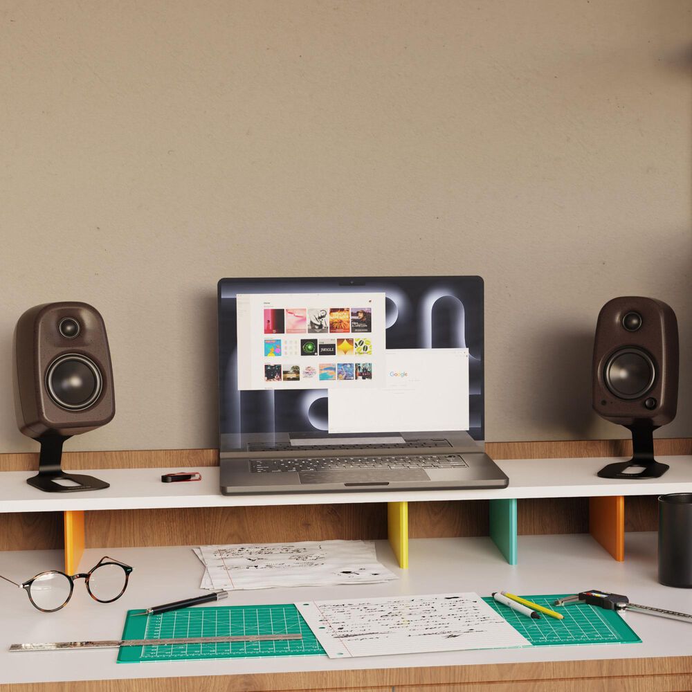 Kanto UKI Desktop Speakers with Bluetooth in Pumice (Pair), , large