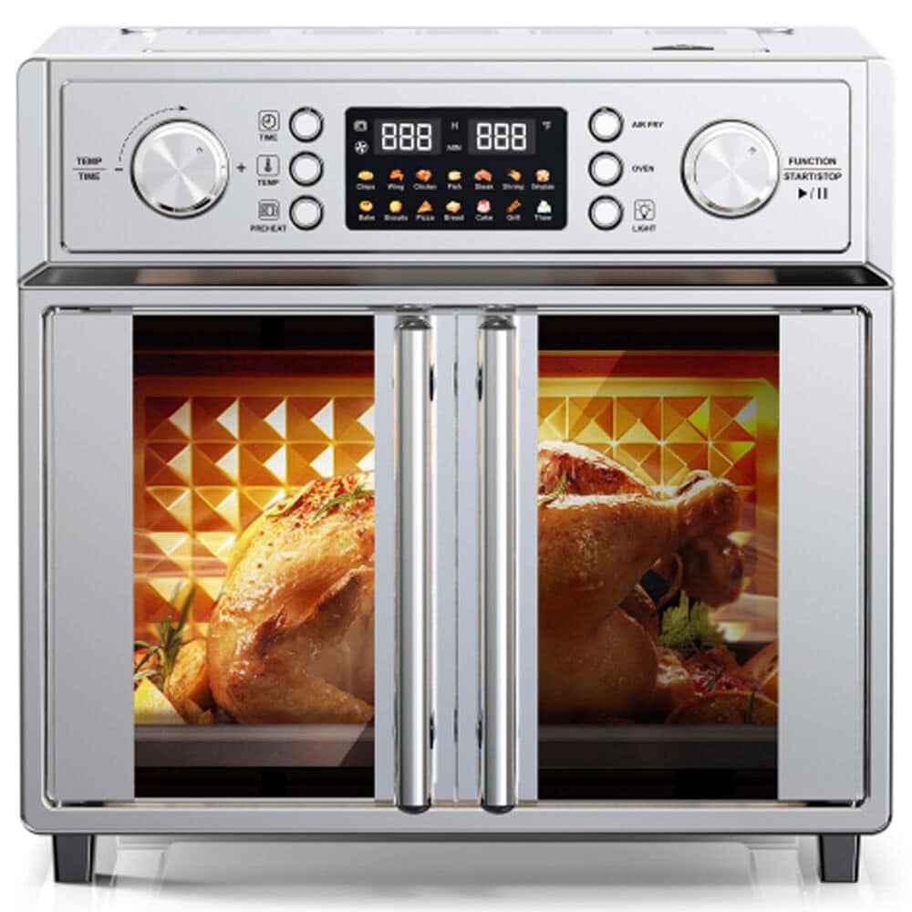HOMLUX 26 Qt Large Air Fryer Toaster Oven in Silver, , large