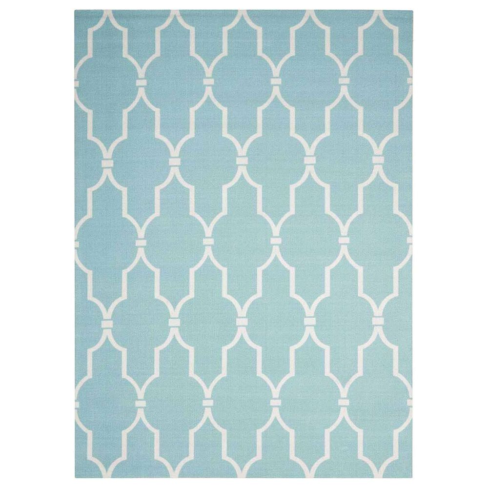Nourison Home & Garden RS087 10" x 13" Aqua Indoor/Outdoor Area Rug, , large