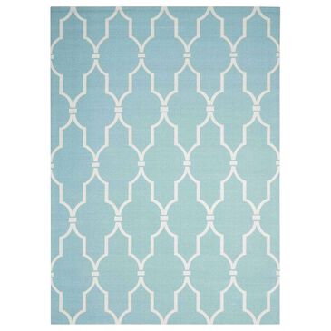 Nourison Home & Garden RS087 10" x 13" Aqua Indoor/Outdoor Area Rug, , large
