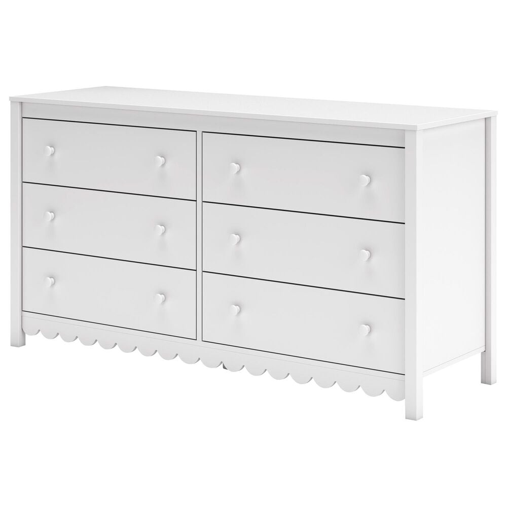 Ashley Hallityn 6-Drawer Dresser in Matte White, , large