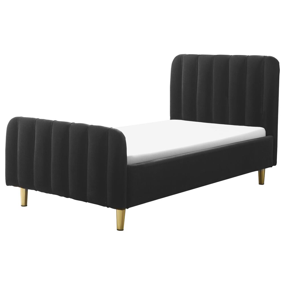 Baby Appleseed Gatsby Toddler Bed in Black Velvet, , large