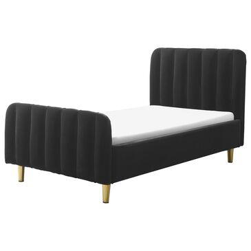 Baby Appleseed Gatsby Toddler Bed in Black Velvet, , large