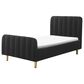 Baby Appleseed Gatsby Toddler Bed in Black Velvet, , large