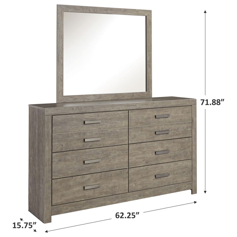 Ashley Culverbach 6 Drawer Dresser and Mirror in Driftwood Gray, , large