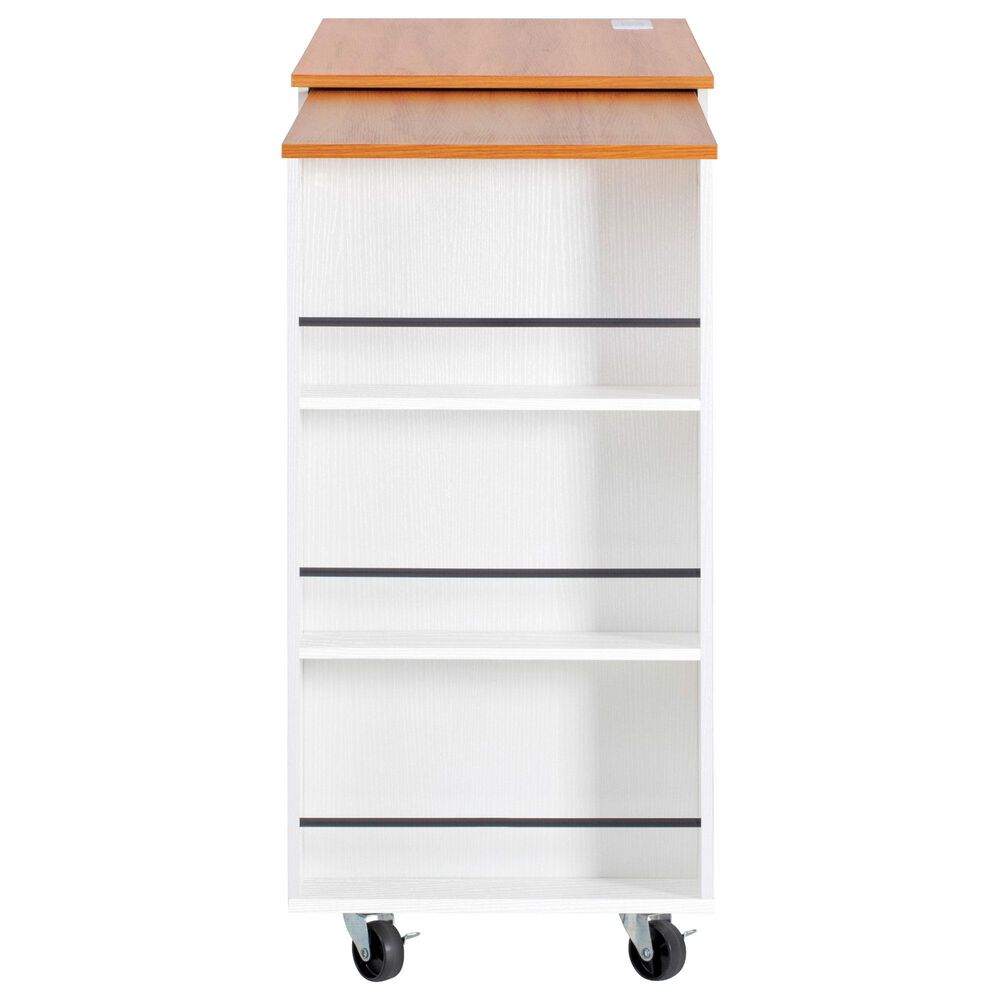 HOMLUX 86" Kitchen Island with Extendable Dining Table in White, , large