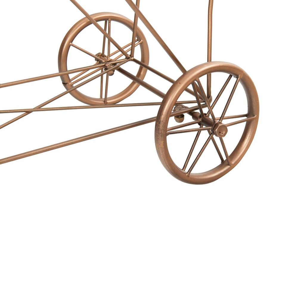 Creative Coop Metal Rolling Laundry Cart with Rack in Copper, , large